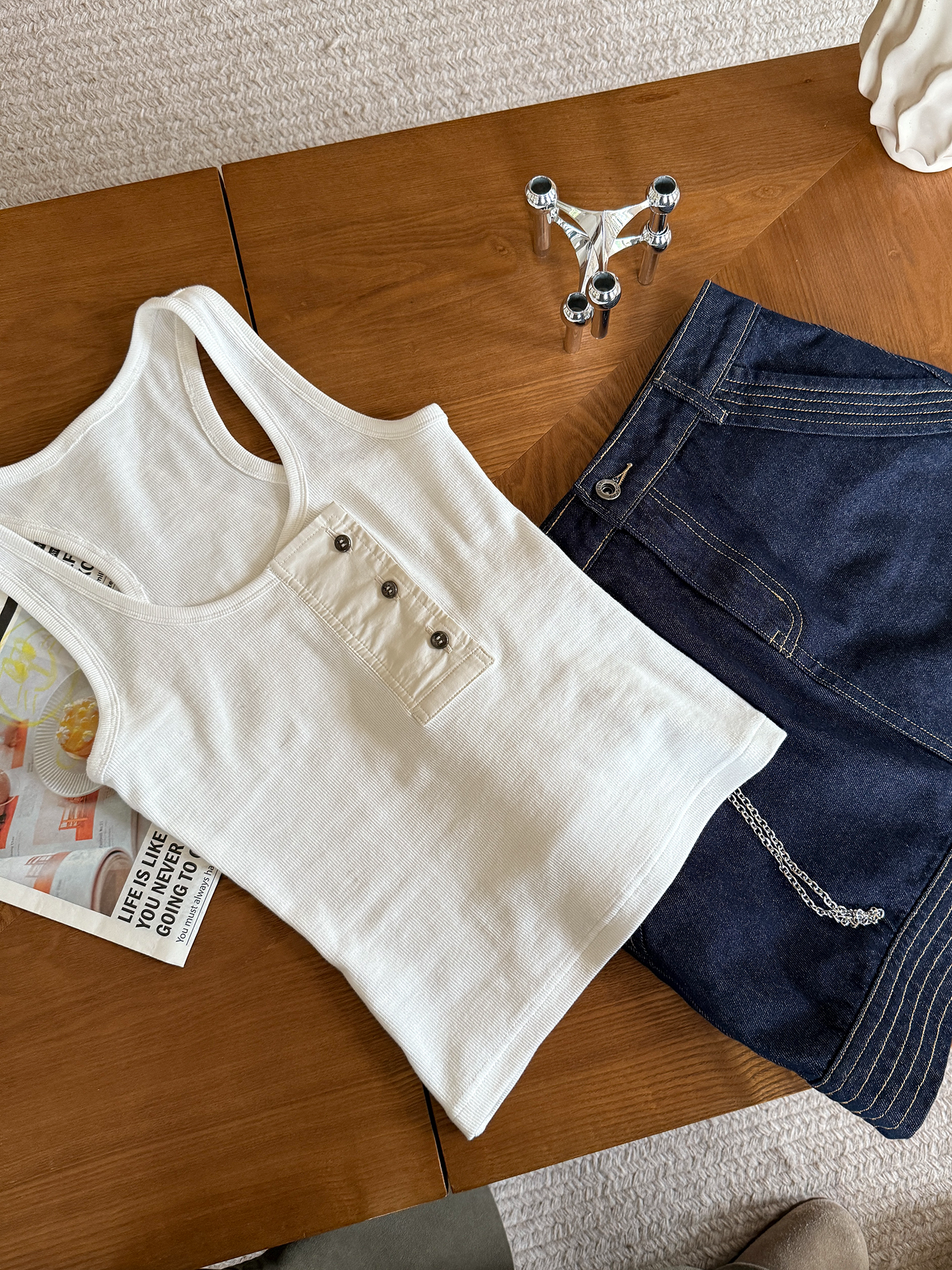 LelyMooch 春夏万能単品　Uネック タンクトップ  LEM122