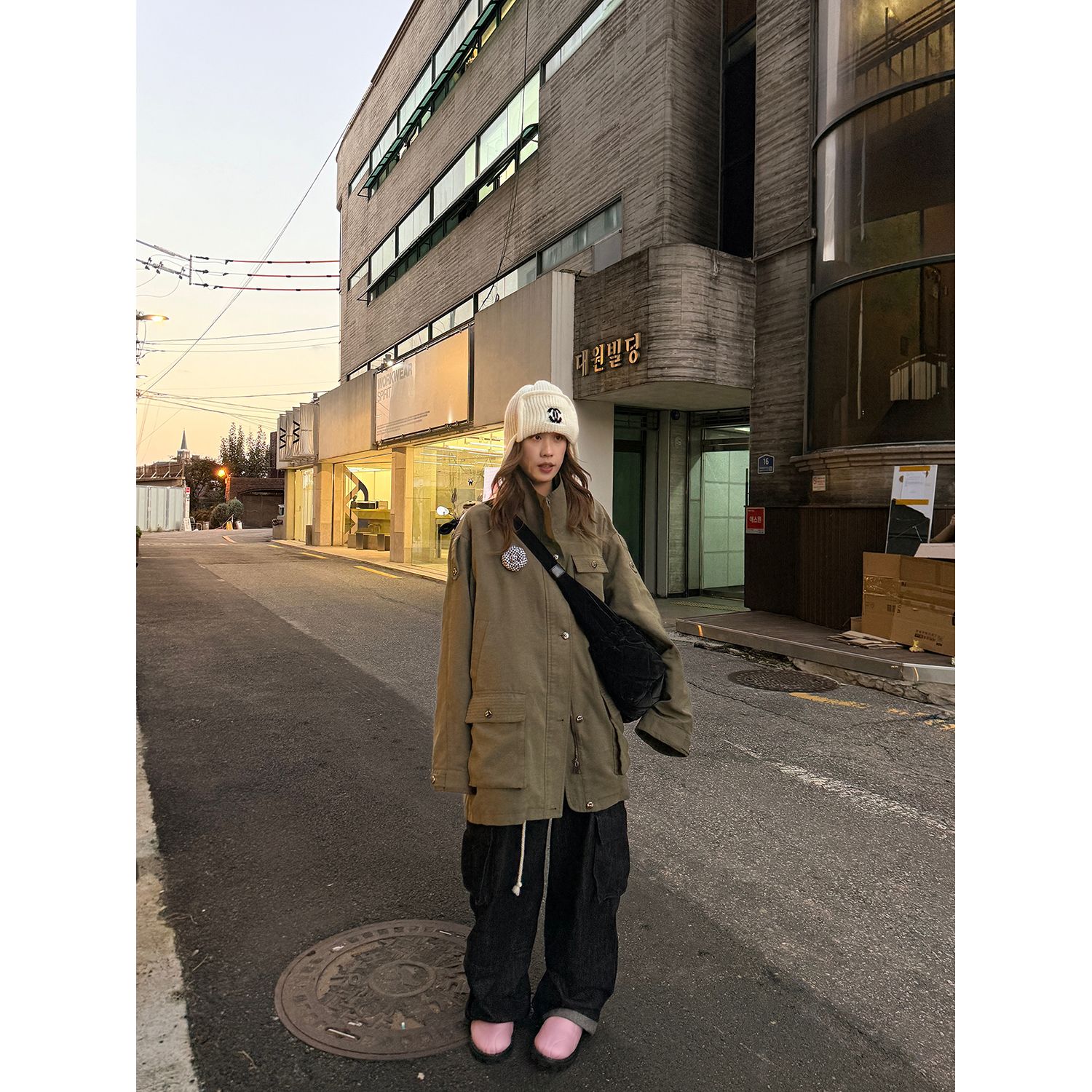 LelyMooch ヴィンテージ風クロスボタンワークジャケット  LEM262