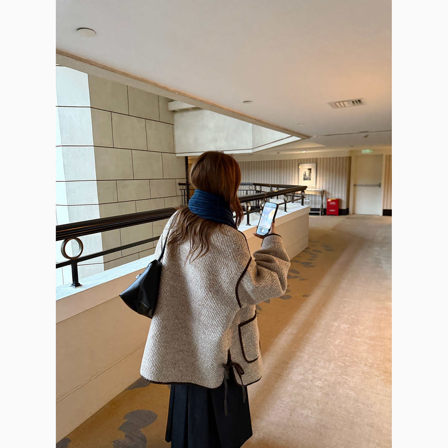 LelyMooch 配色パイピング ループウールジャケット　LEM278