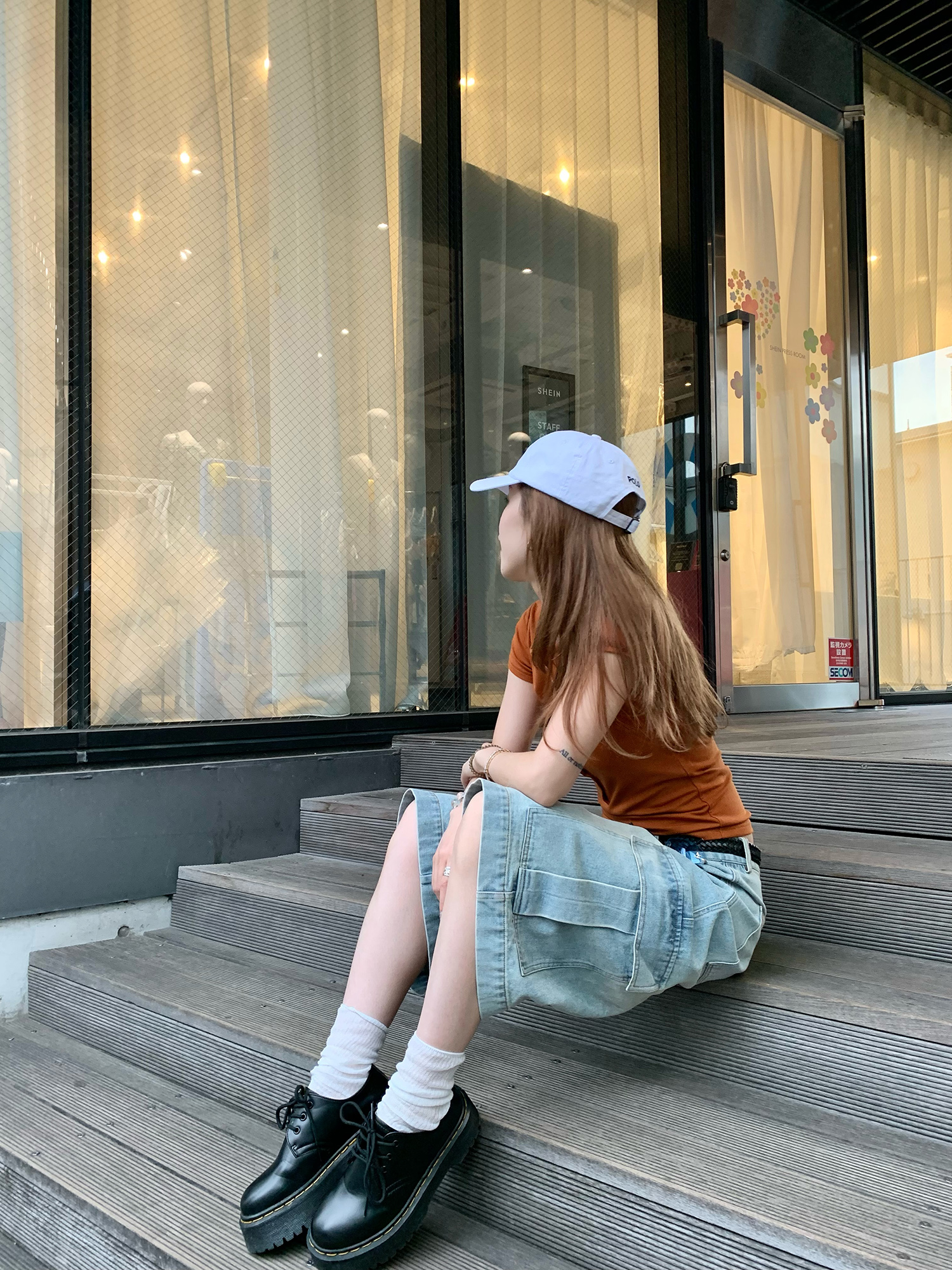 LelyMooch 体型カバー◎ カーゴデニムパンツ  LEM182