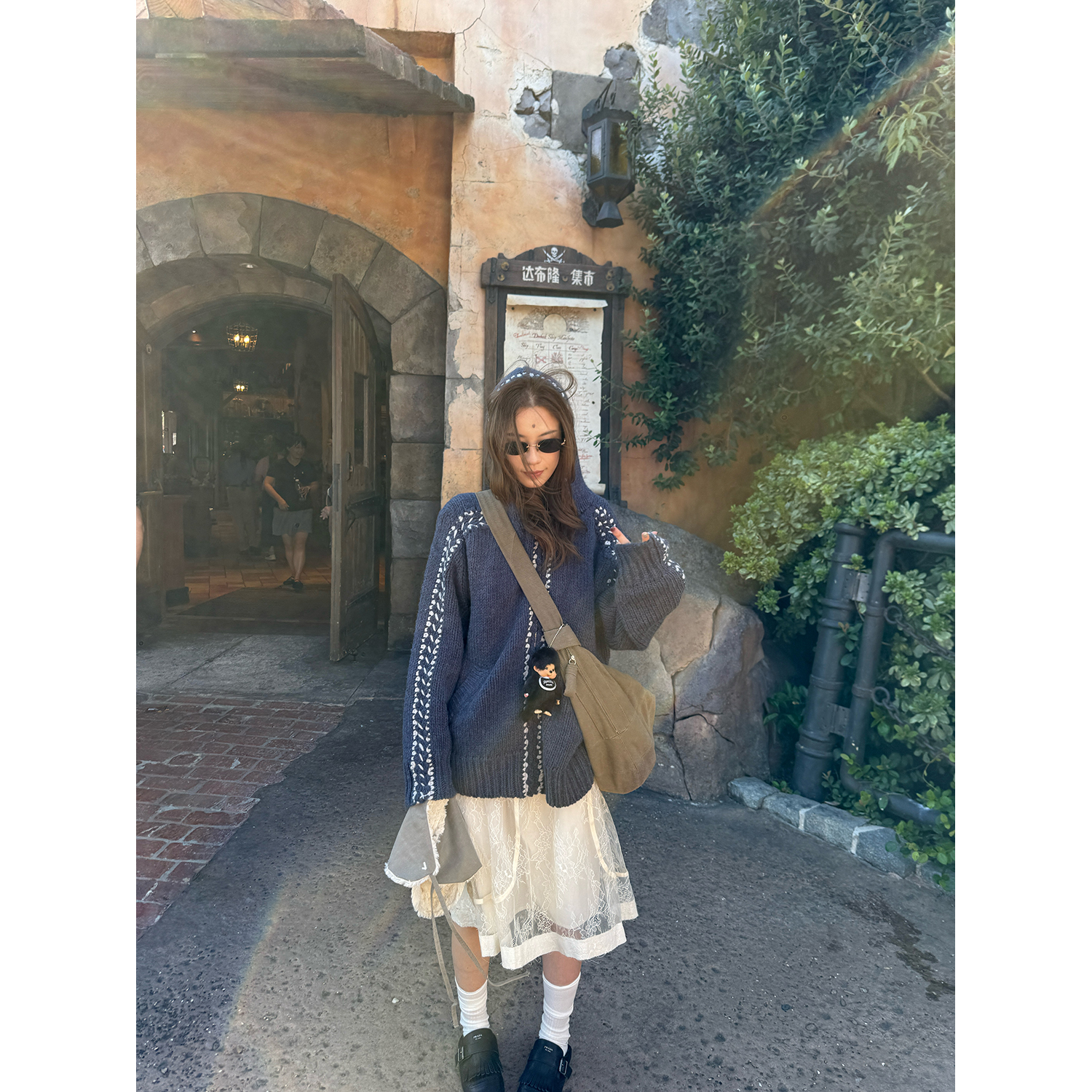 LelyMooch ハリ感レース×ドロストスカート  LEM239