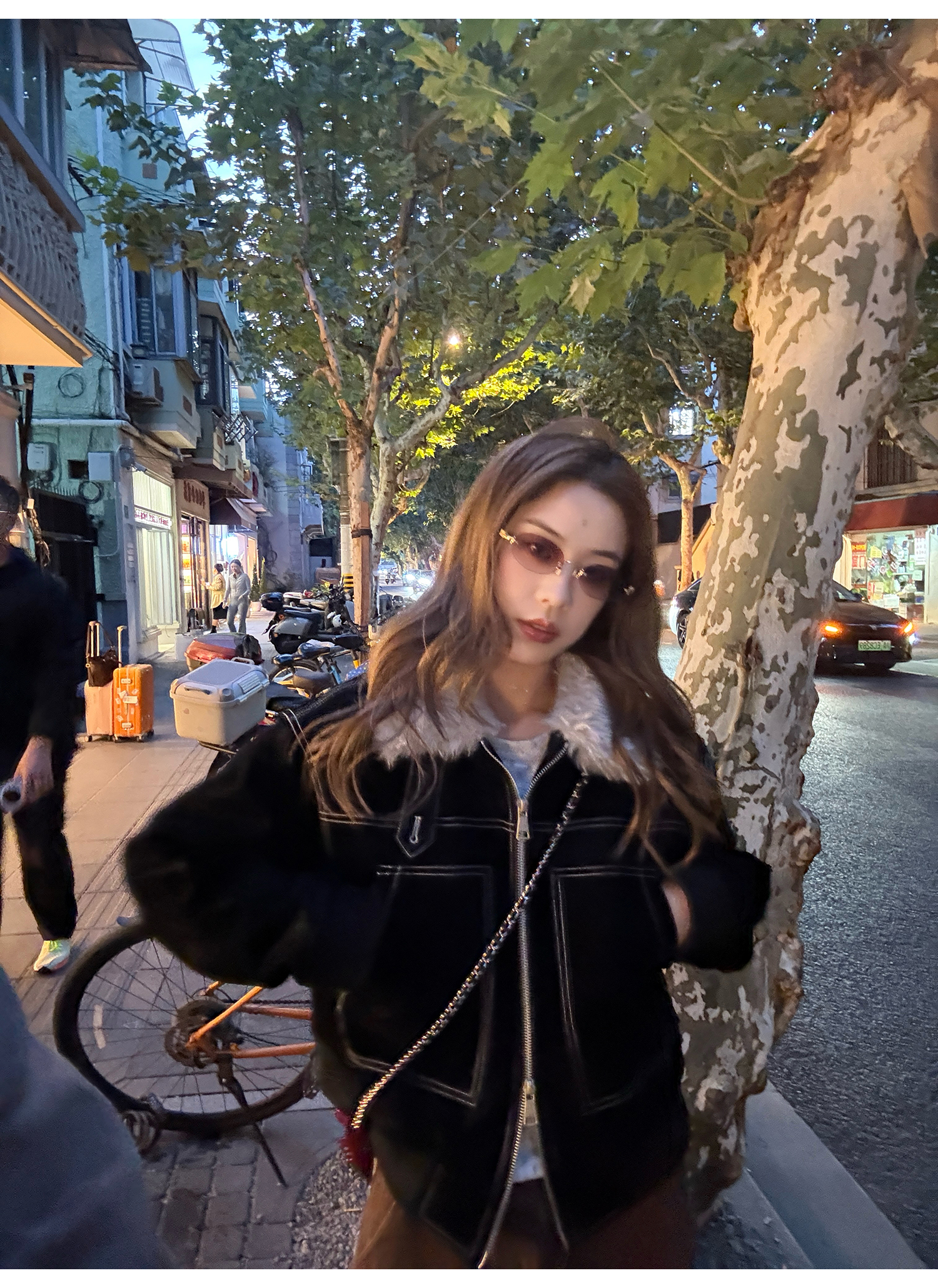 LelyMooch ステッチライン ファージャケット  LEM274