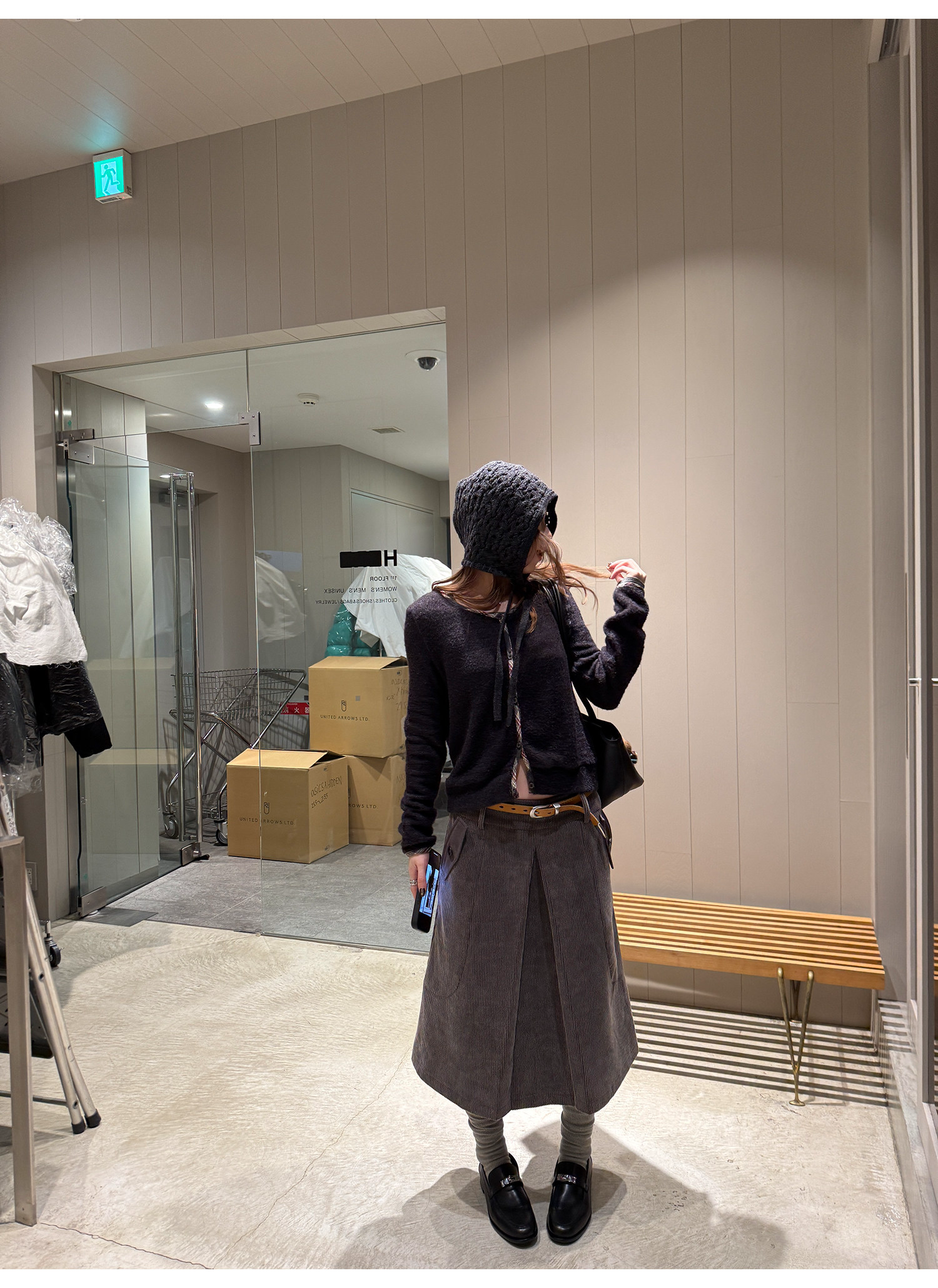 LelyMooch チェック柄パイピング ニット  LEM293