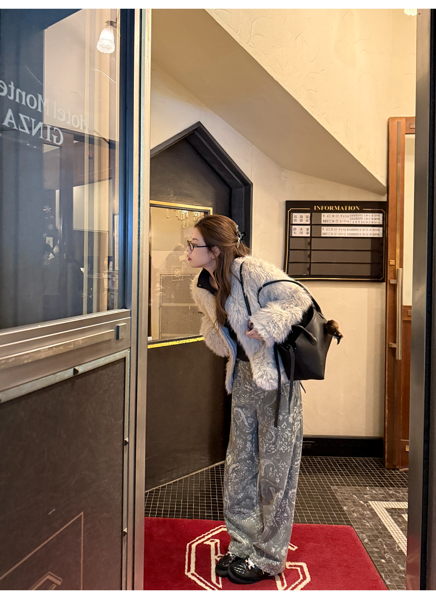 LelyMooch ロングパイル ノーカラー エコファー  LEM284