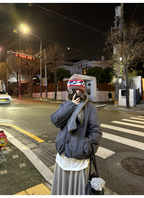 LelyMooch マフラー付き 中綿ブルゾン  LEM306