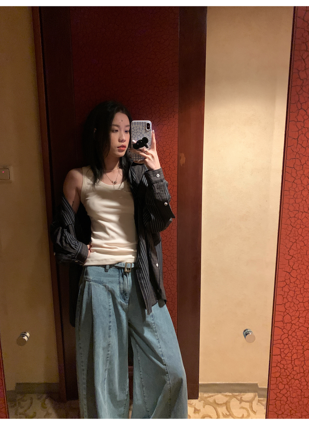 LelyMooch  バックレースニットタンクトップ  LEM073