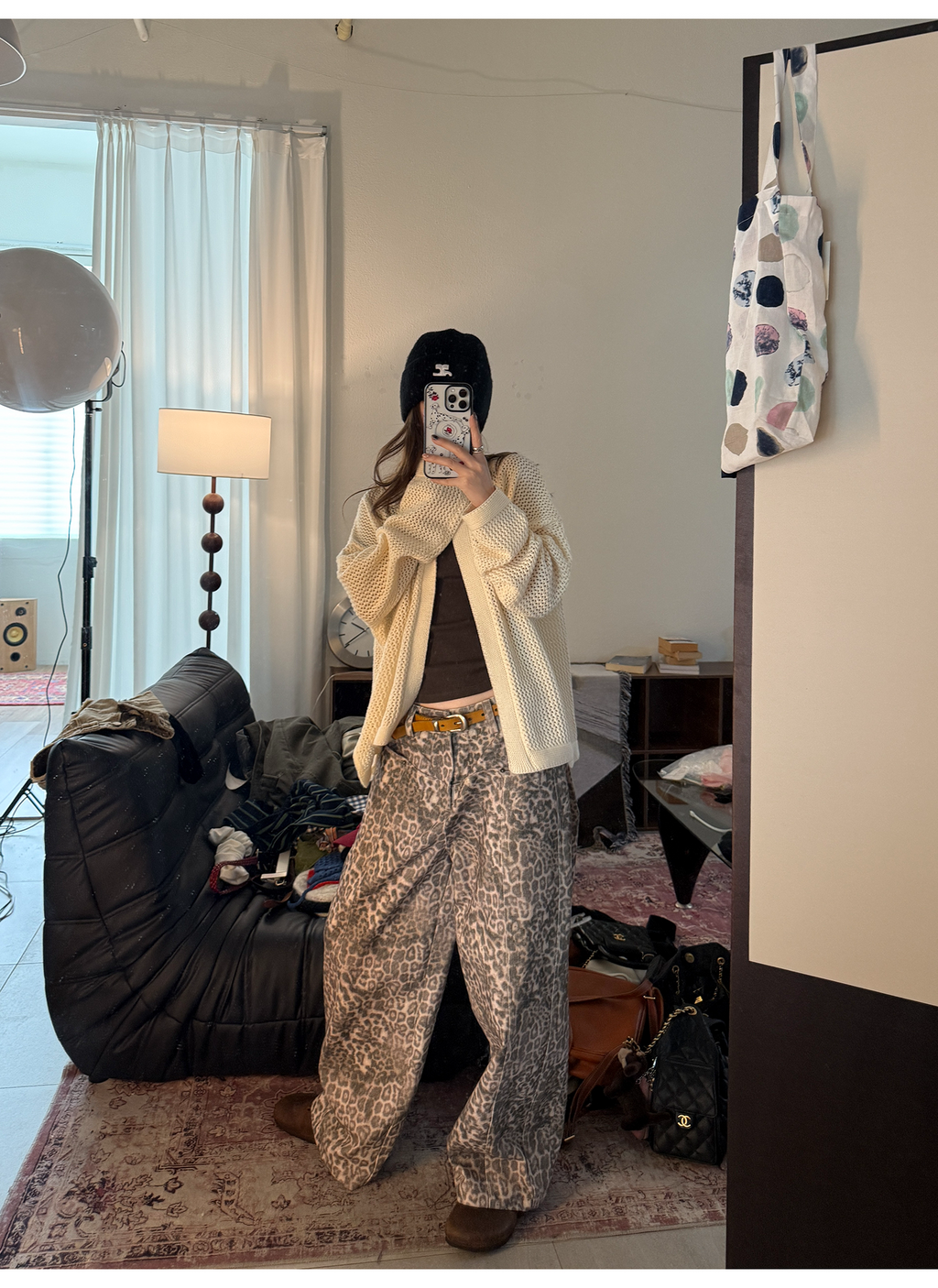 LelyMooch ゆるニットフリンジカーディガン  LEM249