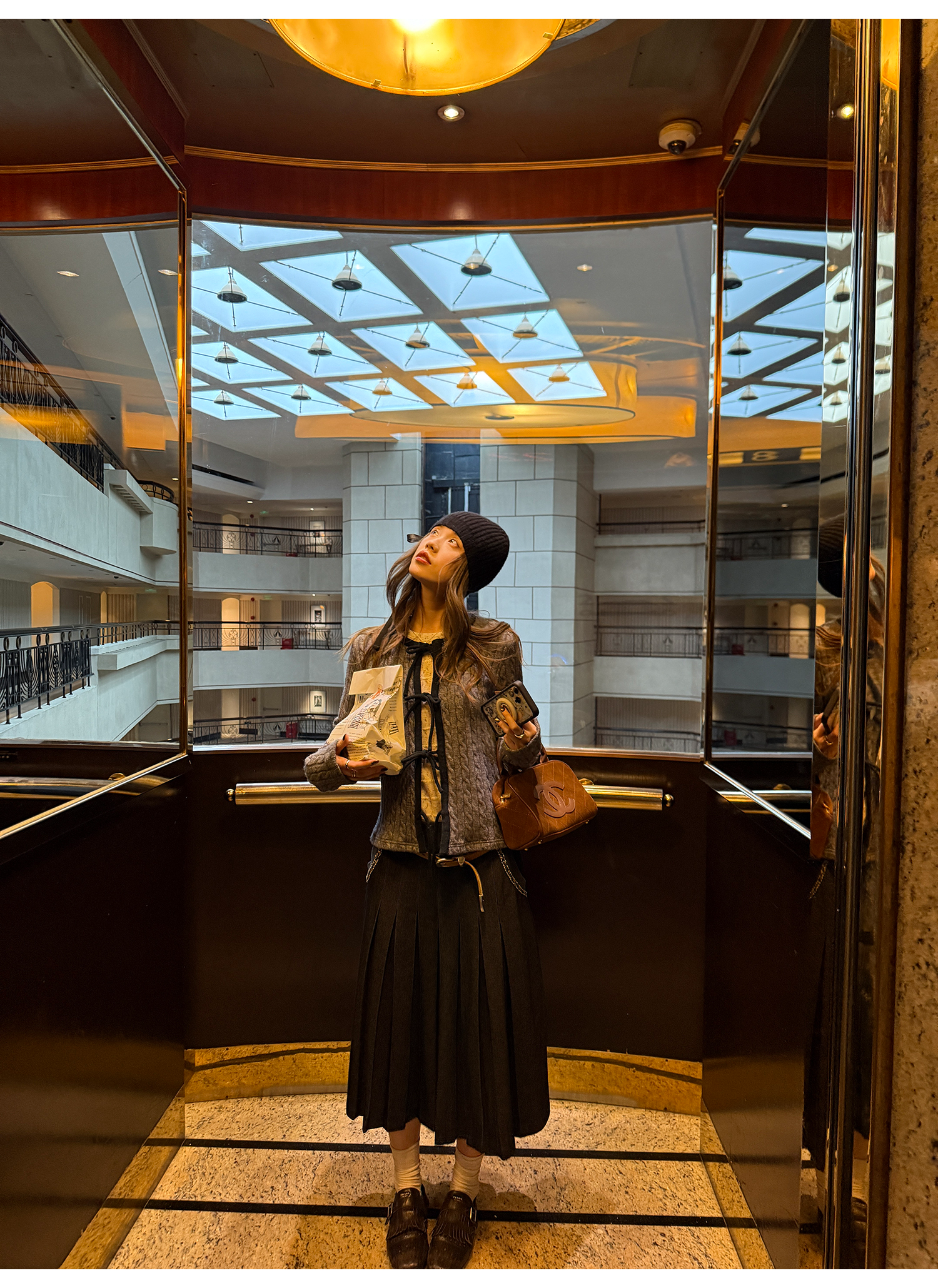 LelyMooch 黒プリーツスカート・ゴムウエスト  LEM277