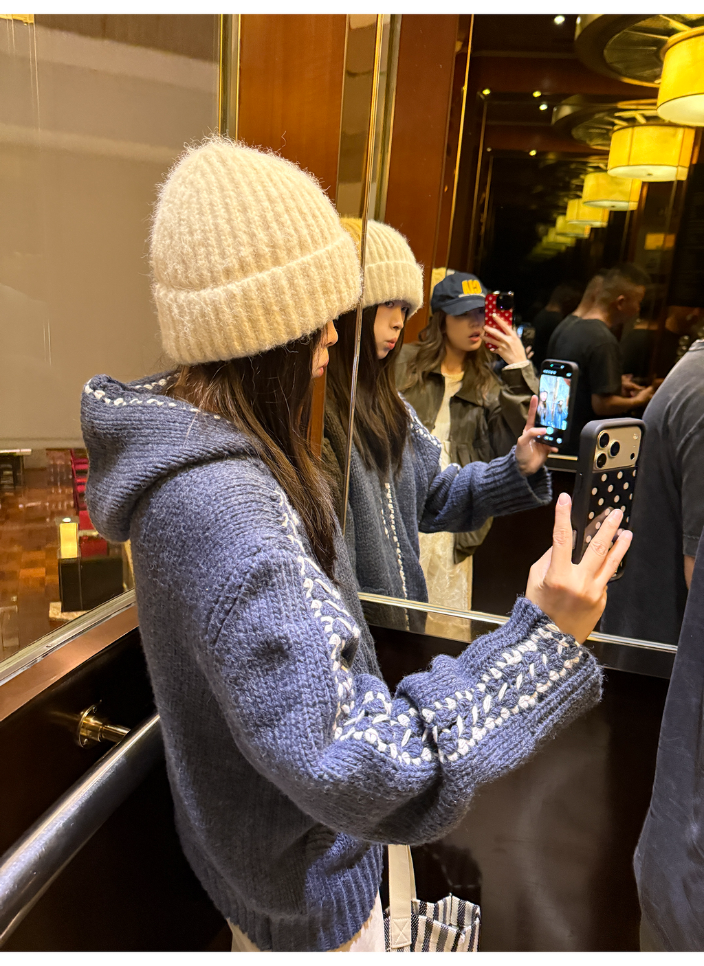 LelyMooch ケーブル編み×バイカラーフーディ  LEM246