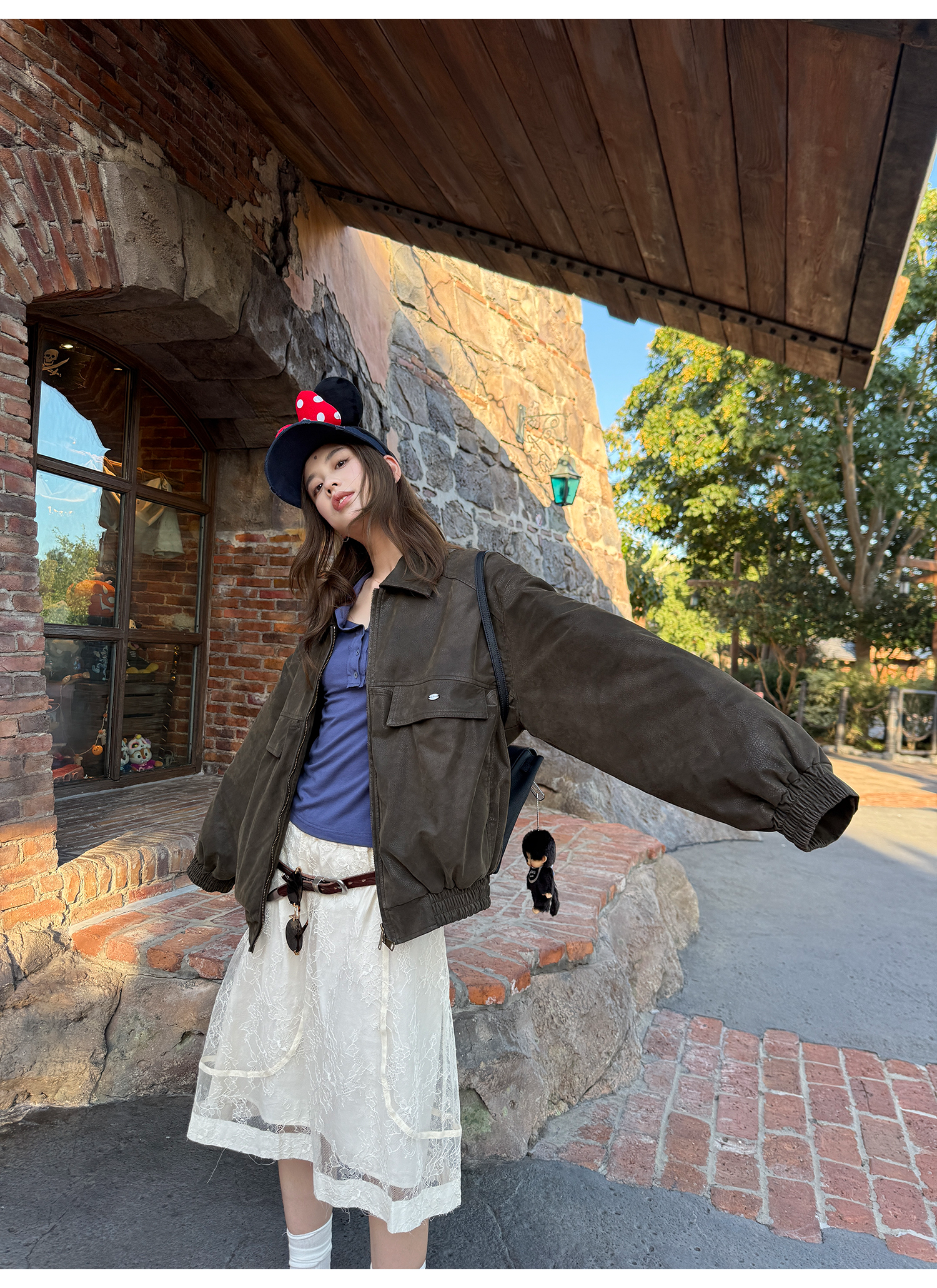 LelyMooch ハリ感レース×ドロストスカート  LEM239