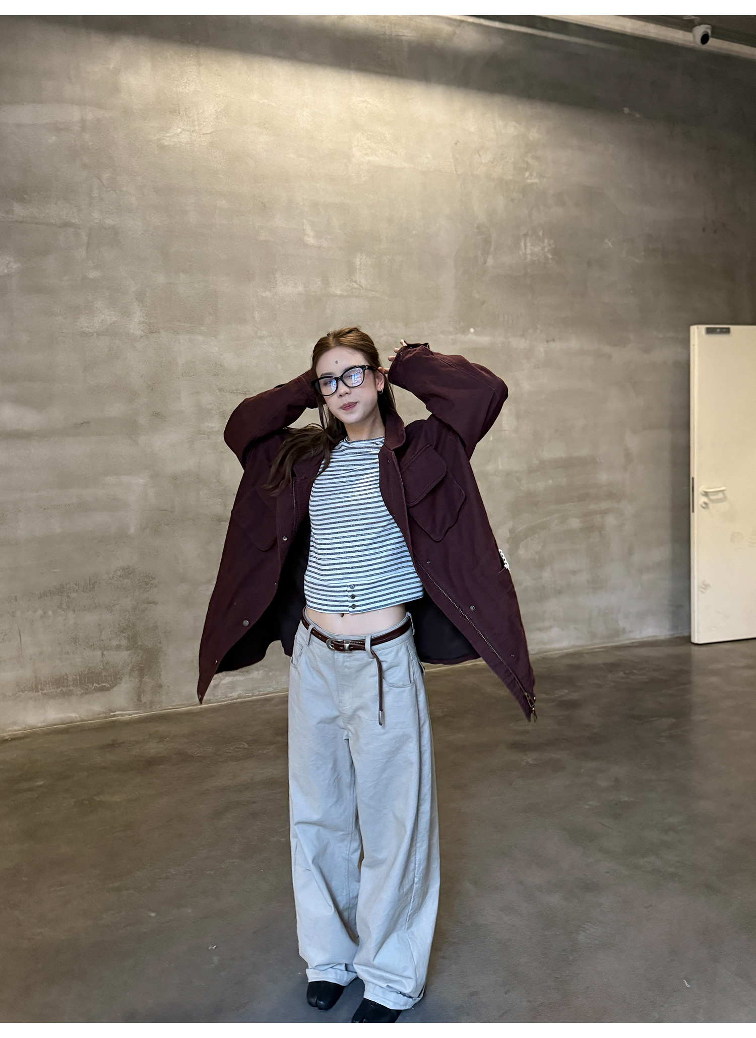 LelyMooch ゆるっとフリースワークジャケット  LEM242