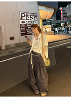 LelyMooch 1年中使える！ヴィンテージ風ワイドパンツ  LEM186