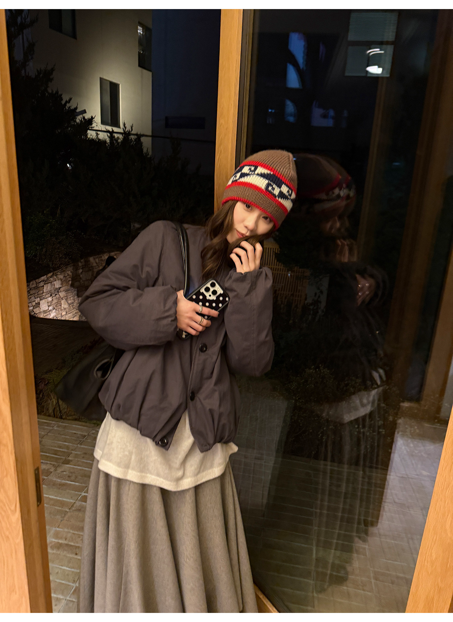 LelyMooch マフラー付き 中綿ブルゾン  LEM306