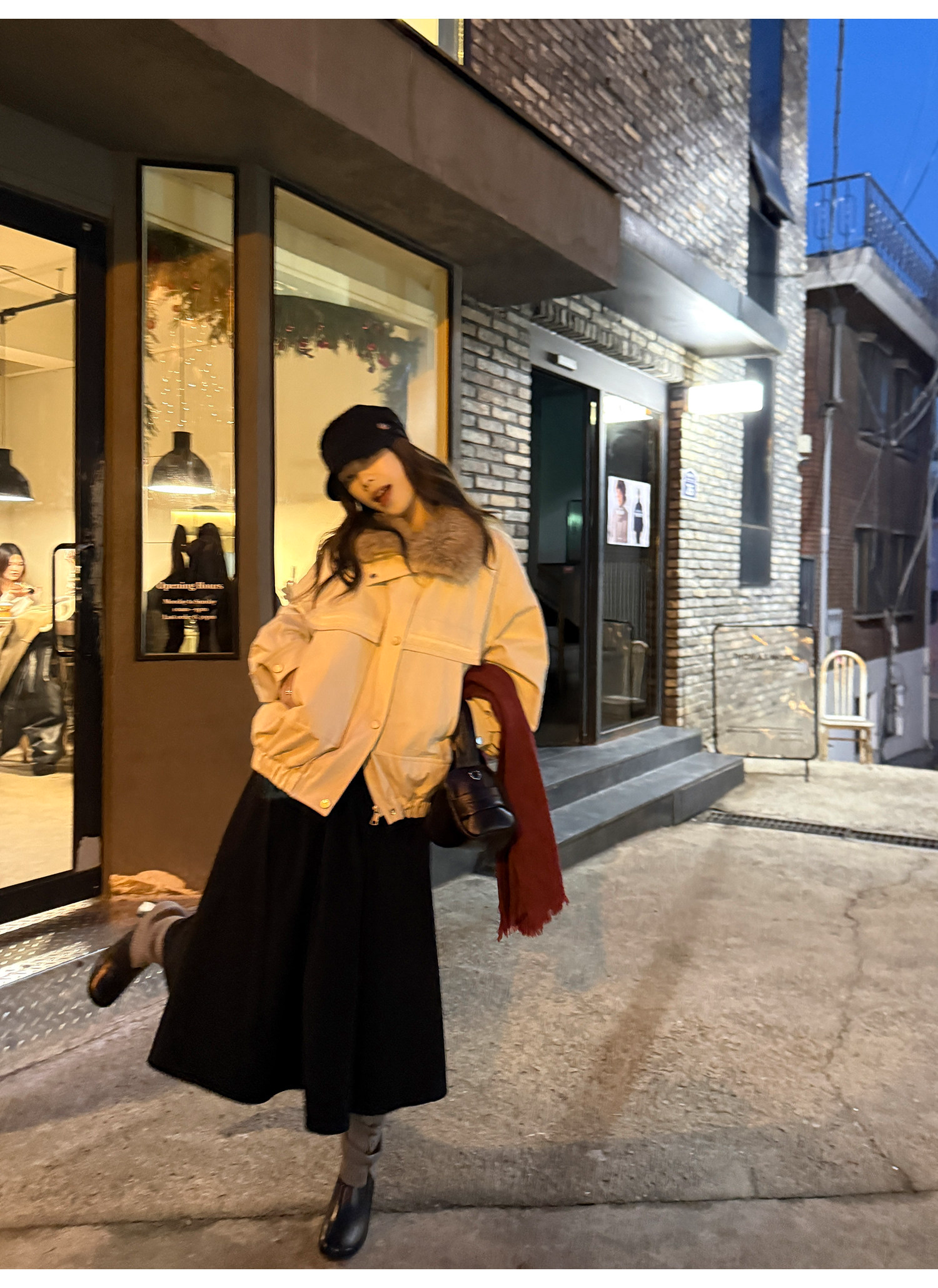 LelyMooch 取り外し襟付き 中綿ショートアウター  LEM305