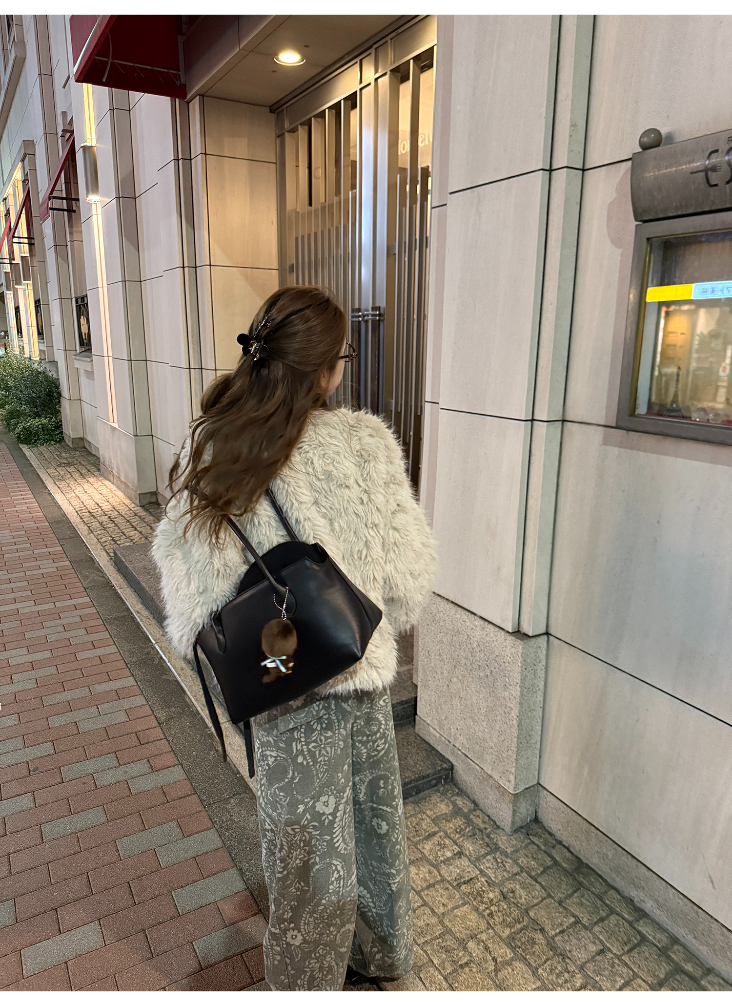 LelyMooch ロングパイル ノーカラー エコファー  LEM284