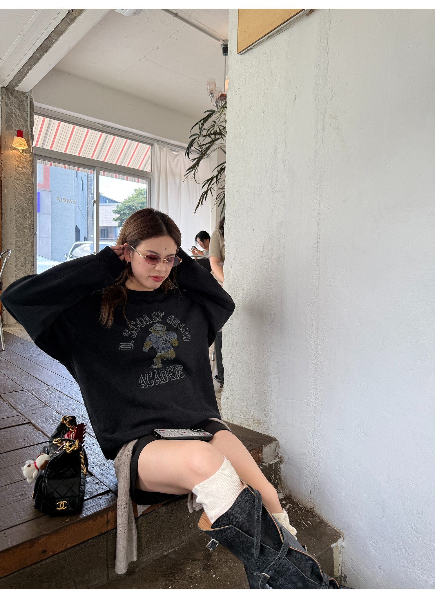 LelyMooch くまプリント古着風スウェット  LEM231