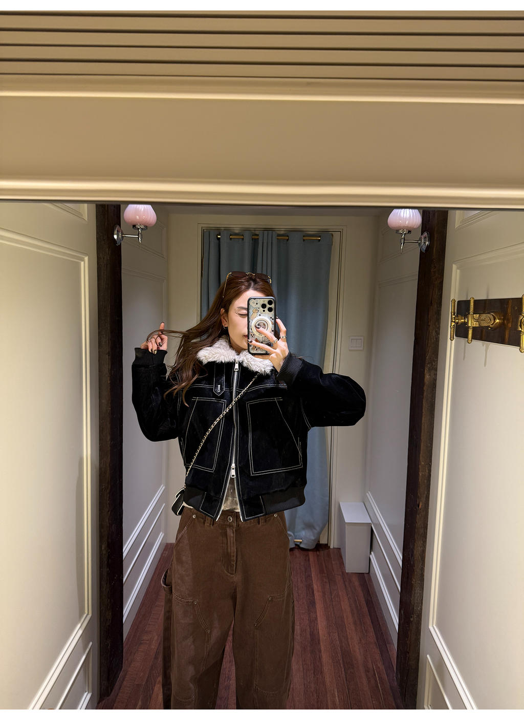 LelyMooch ステッチライン ファージャケット  LEM274