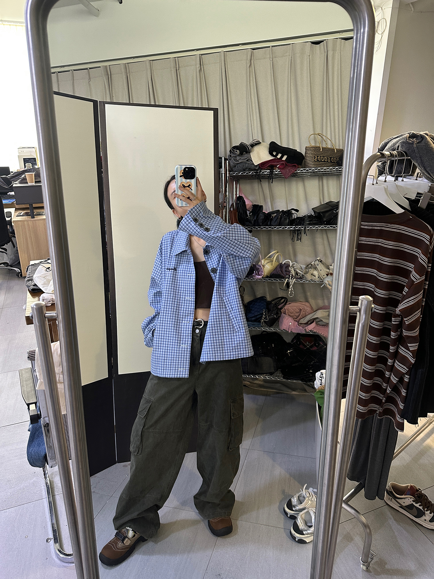 LelyMooch Blue Check Shirt Jacket LEM072