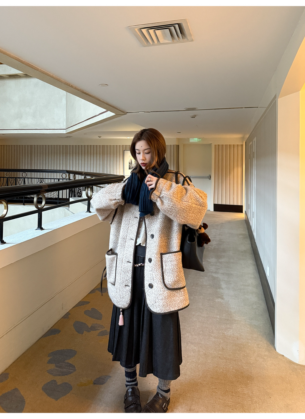 LelyMooch 黒プリーツスカート・ゴムウエスト  LEM277