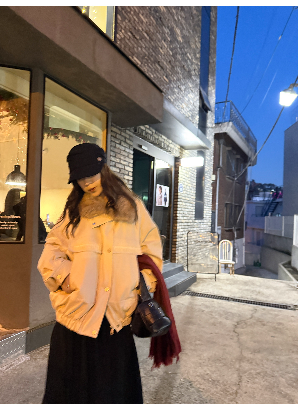 LelyMooch 取り外し襟付き 中綿ショートアウター  LEM305