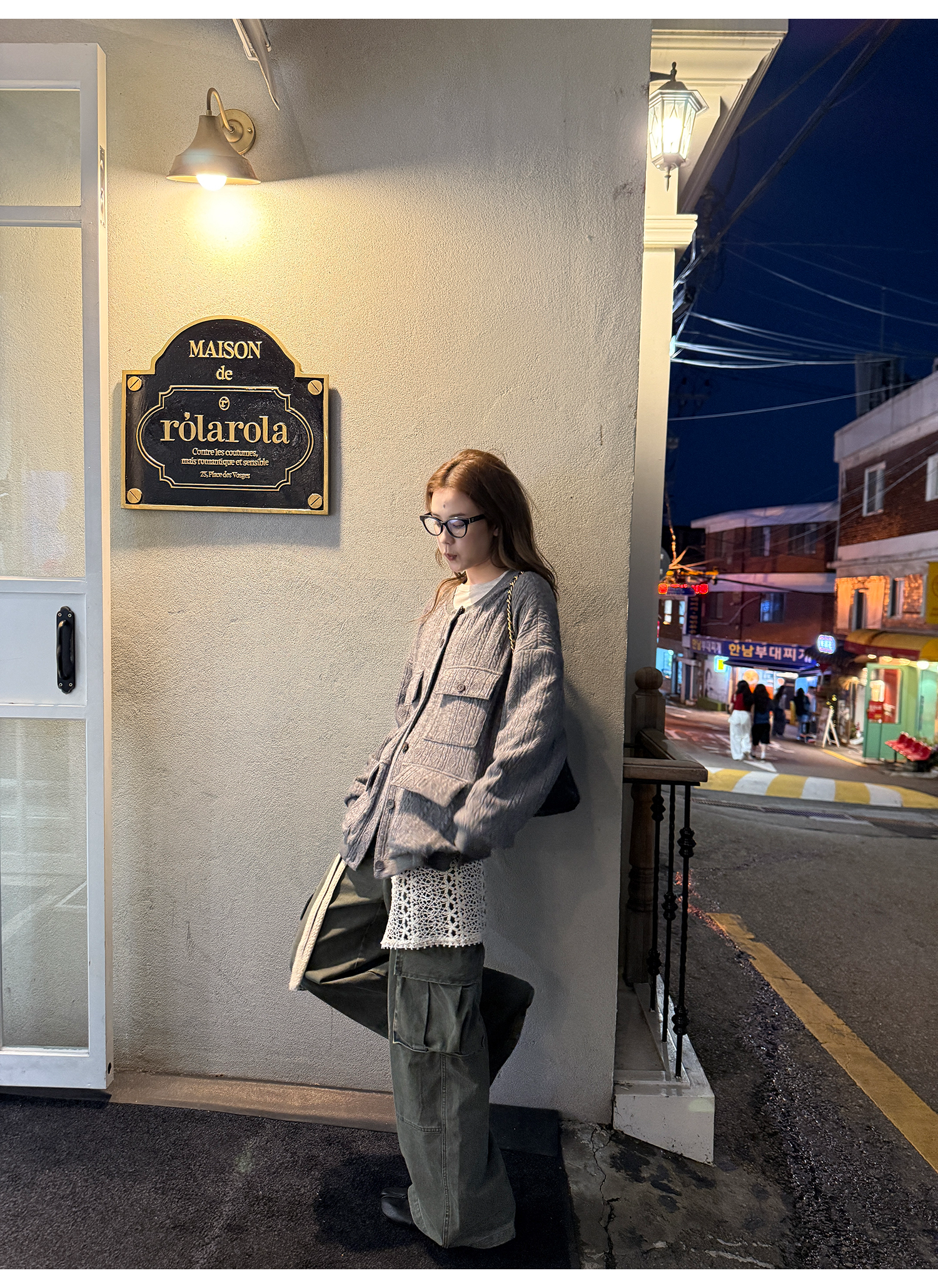 LelyMooch ヴィンテージ絞り編みニットジャケット　LEM263