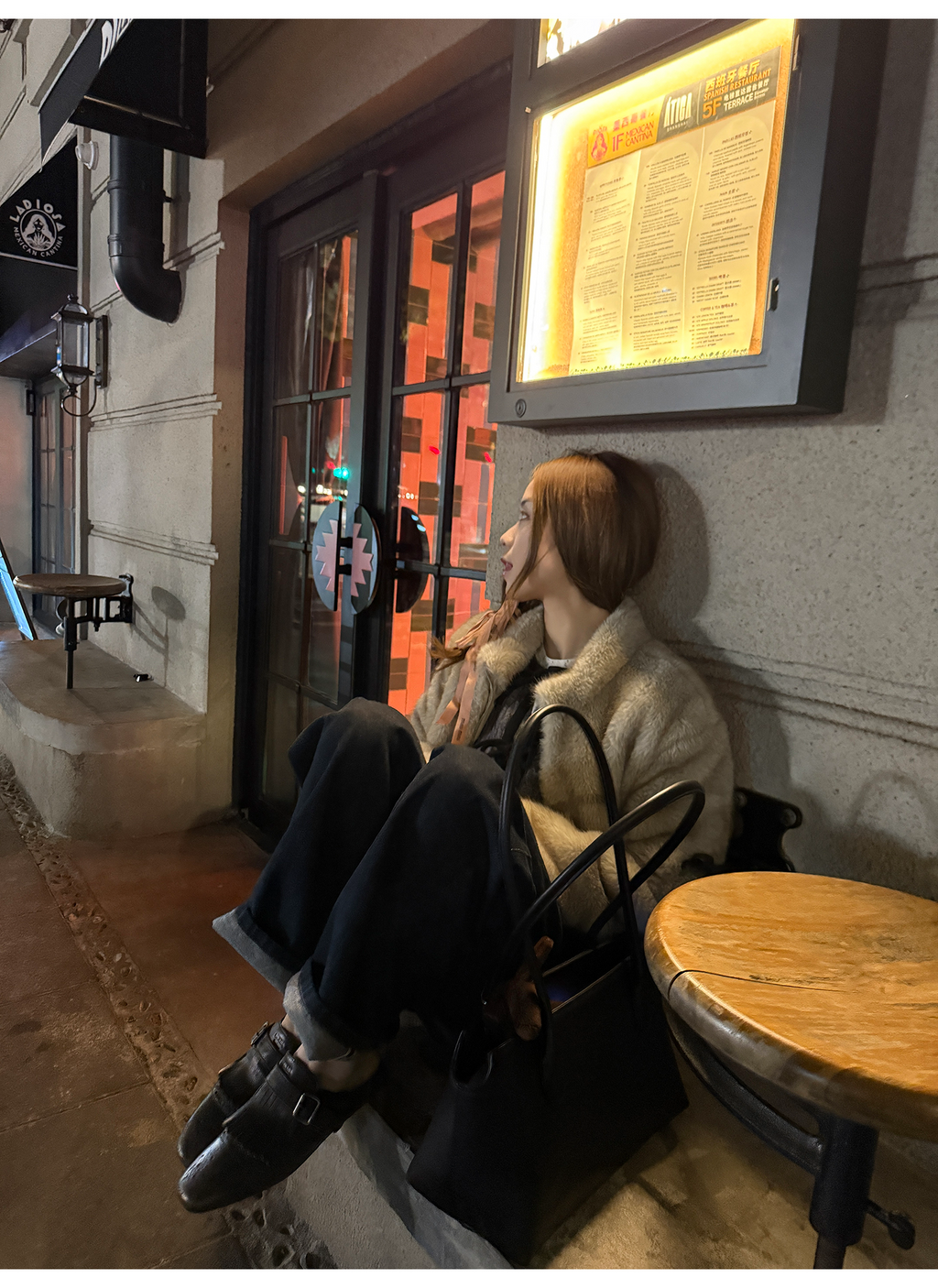 LelyMooch ふわふわエコファーコート｜オートミール  LEM268