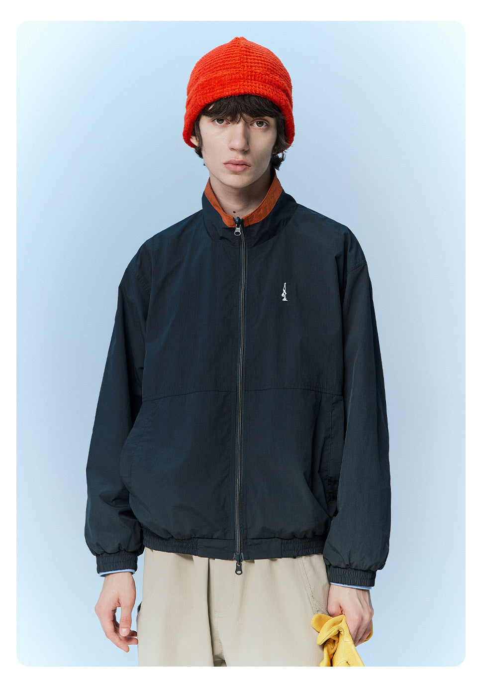 防風×配色リバーシブル仕様 立ち襟スポーツジャケット  LOM032