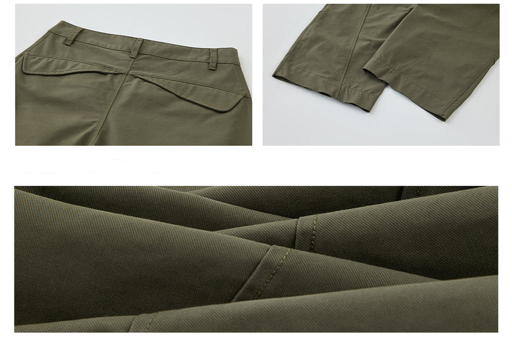 LOM030同型 軽やかな春夏素材 立体カーブワイドパンツ  LOM051