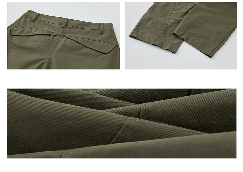 立体カーブドライン × ワイドシルエット構造タックデザインパンツ LOM030