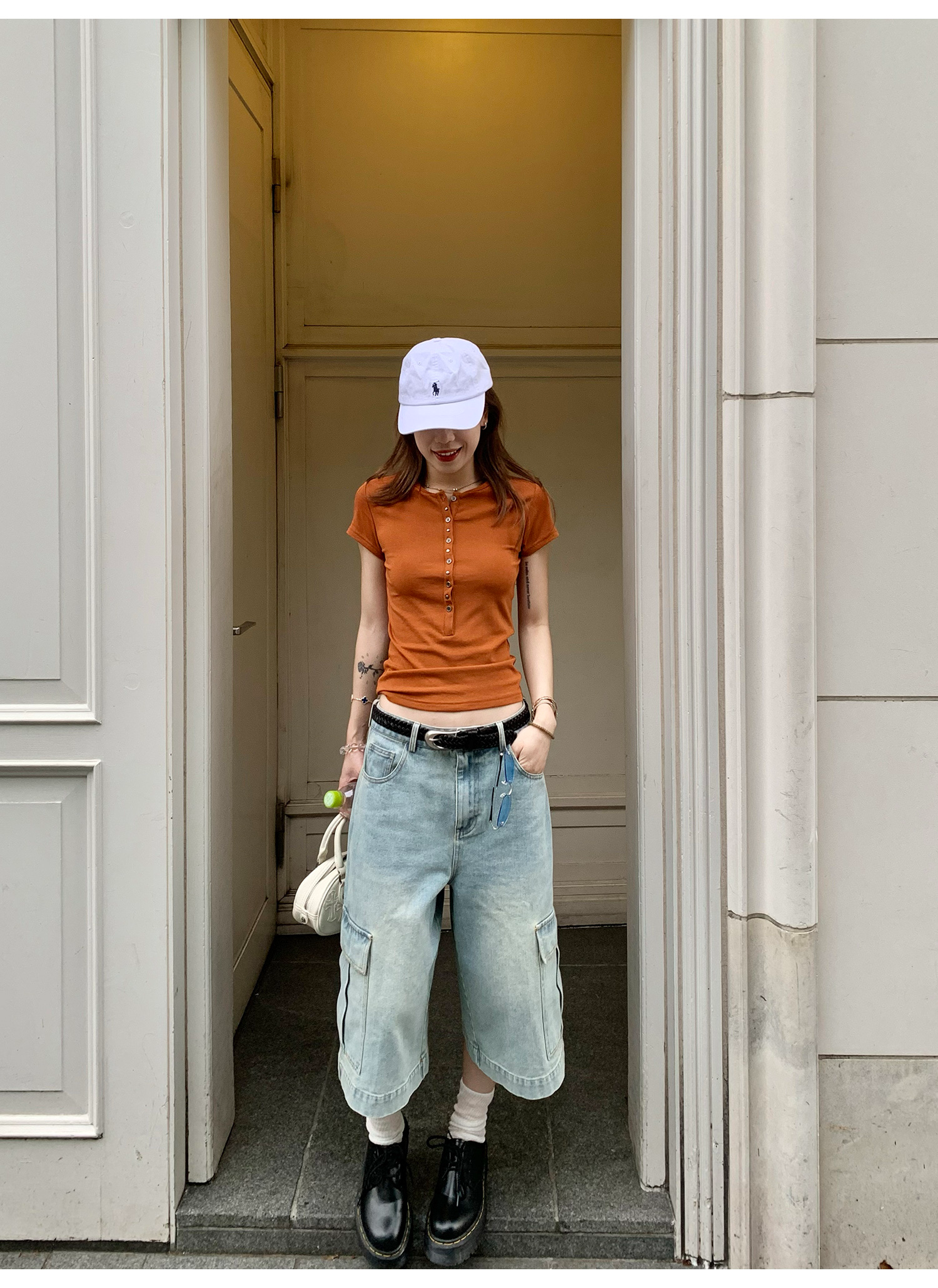 LelyMooch 選べる2色・テンセル混スタッズTシャツ  LEM184