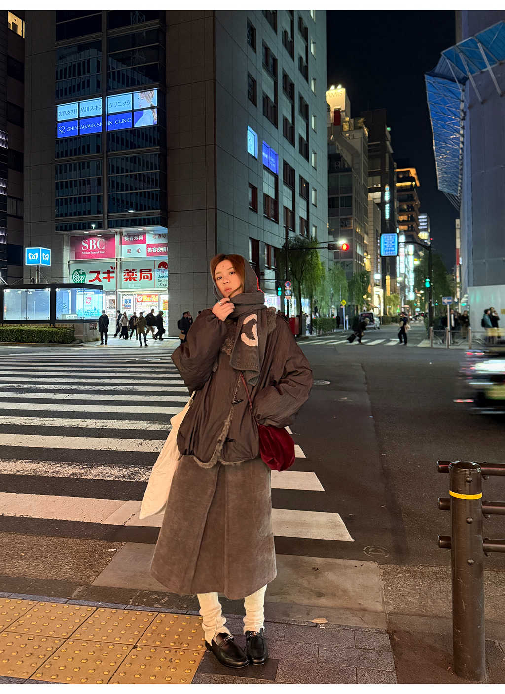 LelyMooch 光沢バイカラーブルゾン｜ボア切替×トグルボタン  LEM280