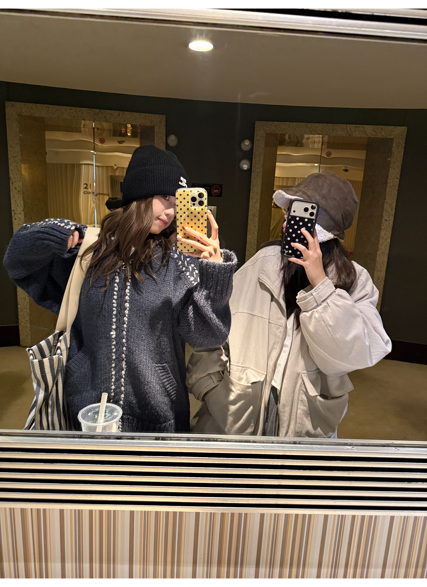 LelyMooch ケーブル編み×バイカラーフーディ  LEM246