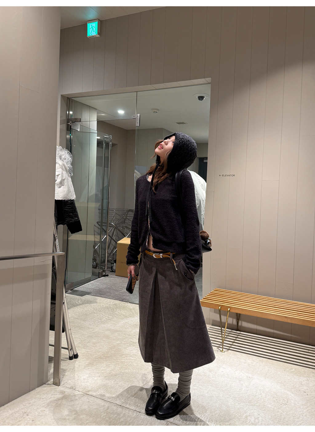 LelyMooch チェック柄パイピング ニット  LEM293