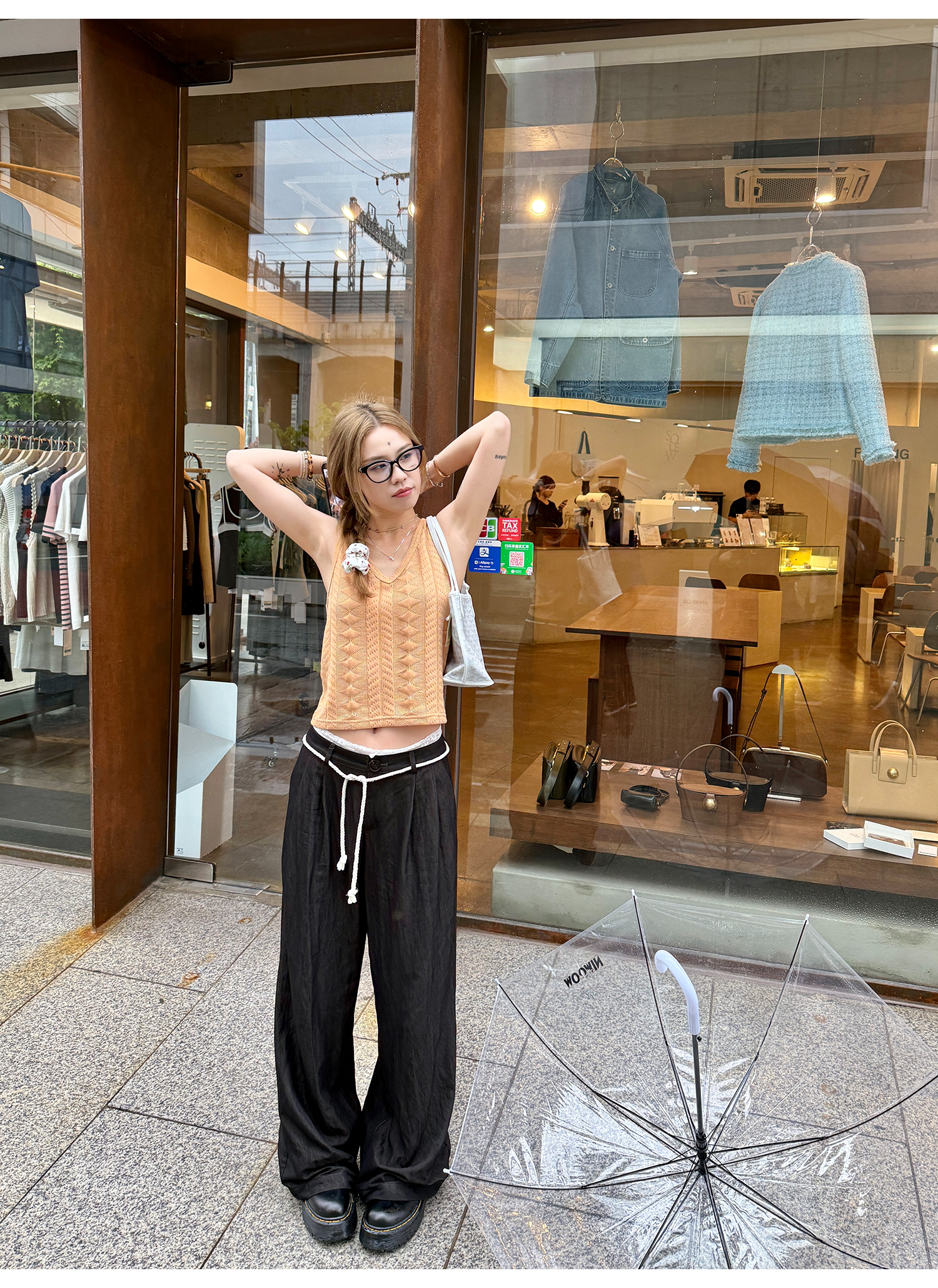 LelyMooch リボン付とろみパンツ　LEM167