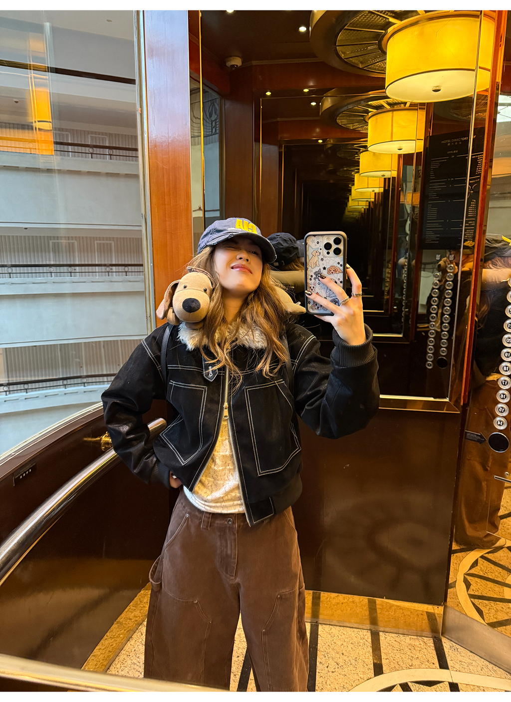 LelyMooch ステッチライン ファージャケット  LEM274