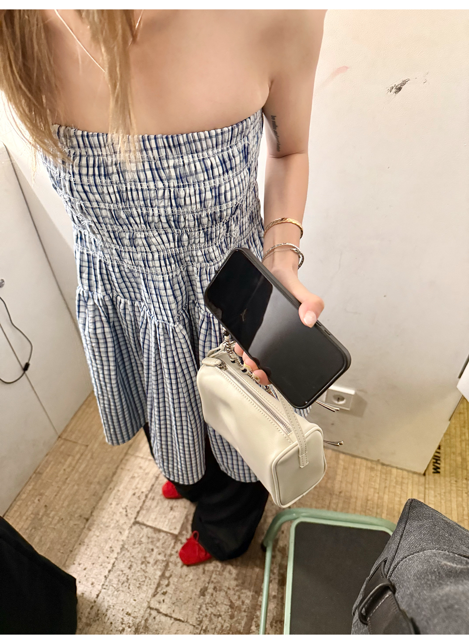 LelyMooch 2WAYギンガム スカート／チューブトップ  LEM176