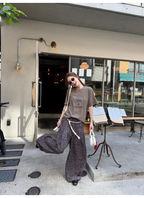 LelyMooch 1年中使える！ヴィンテージ風ワイドパンツ  LEM186