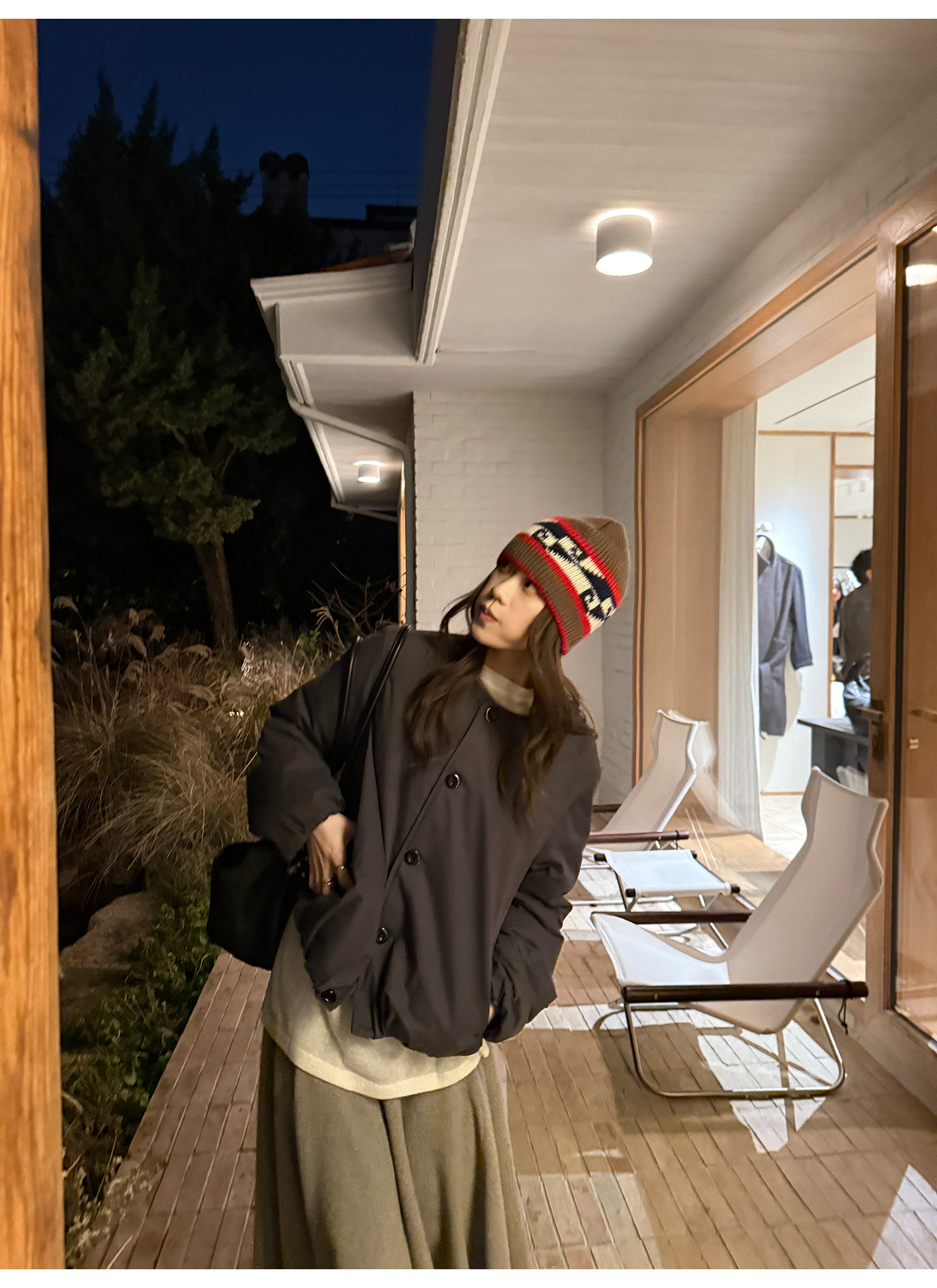 LelyMooch マフラー付き 中綿ブルゾン  LEM306