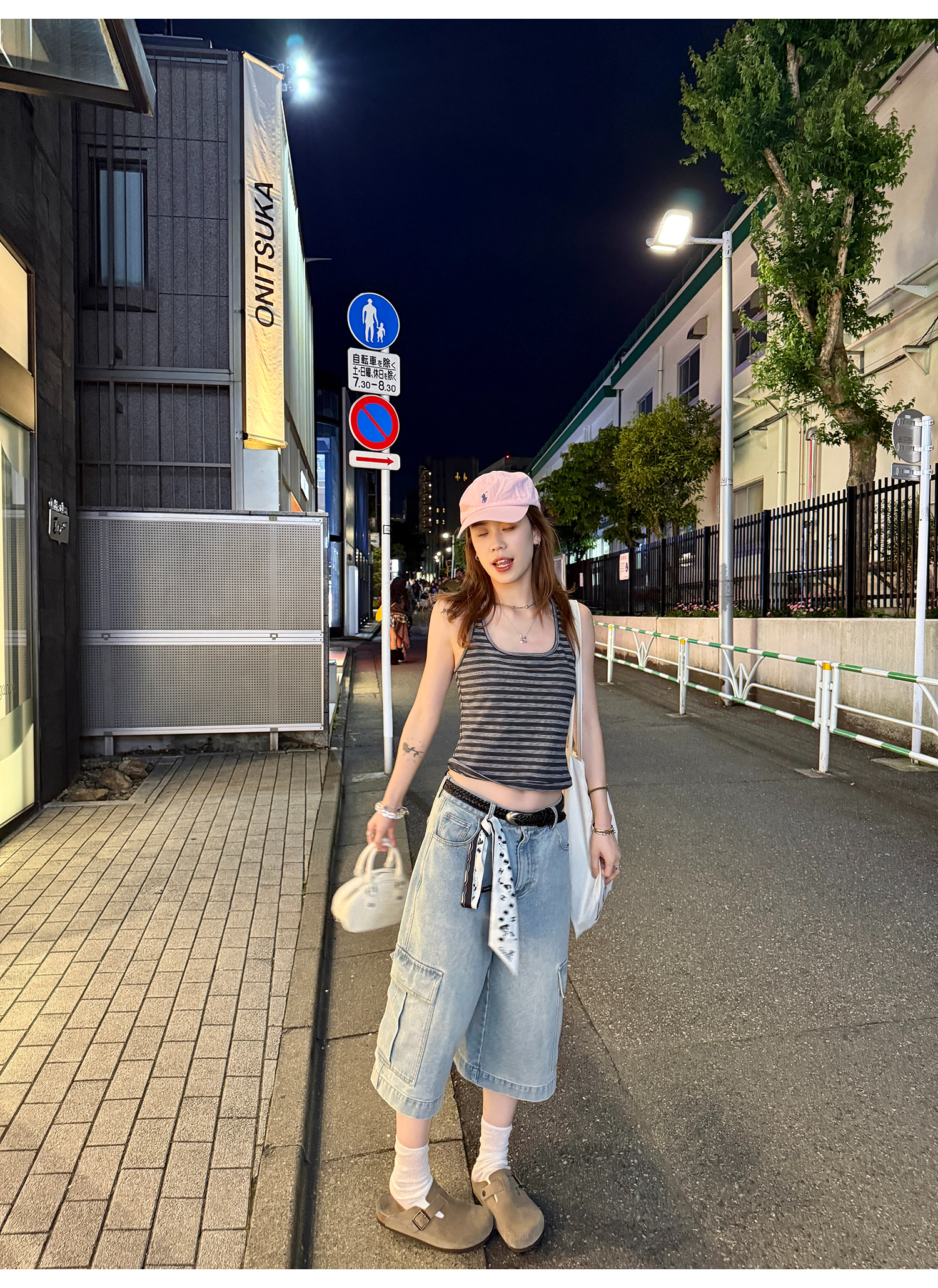 LelyMooch 体型カバー◎ カーゴデニムパンツ  LEM182