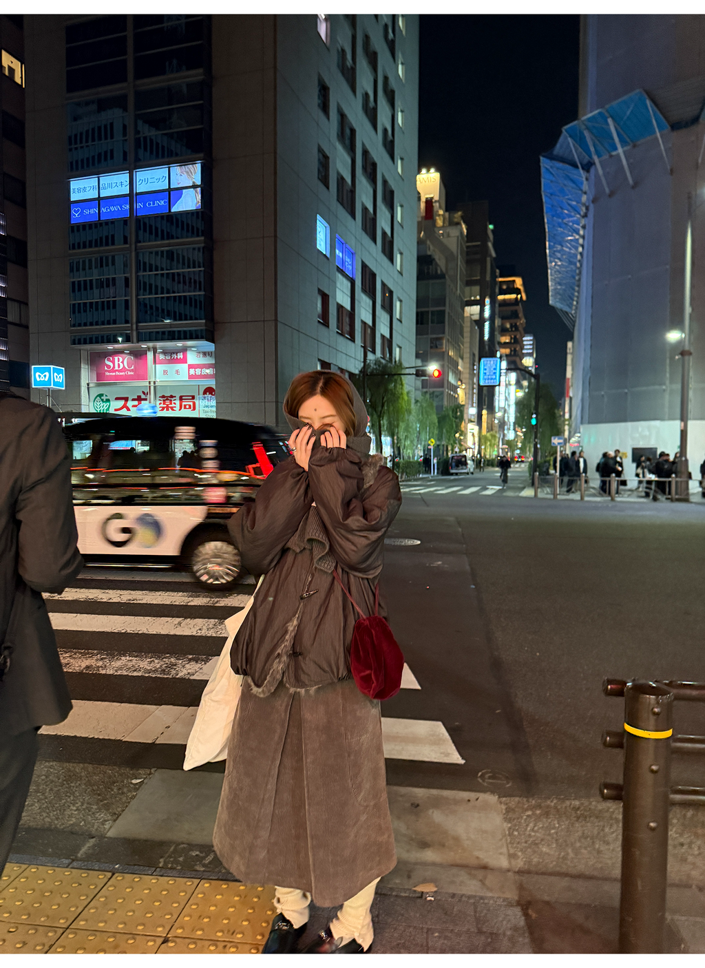 LelyMooch 光沢バイカラーブルゾン｜ボア切替×トグルボタン  LEM280