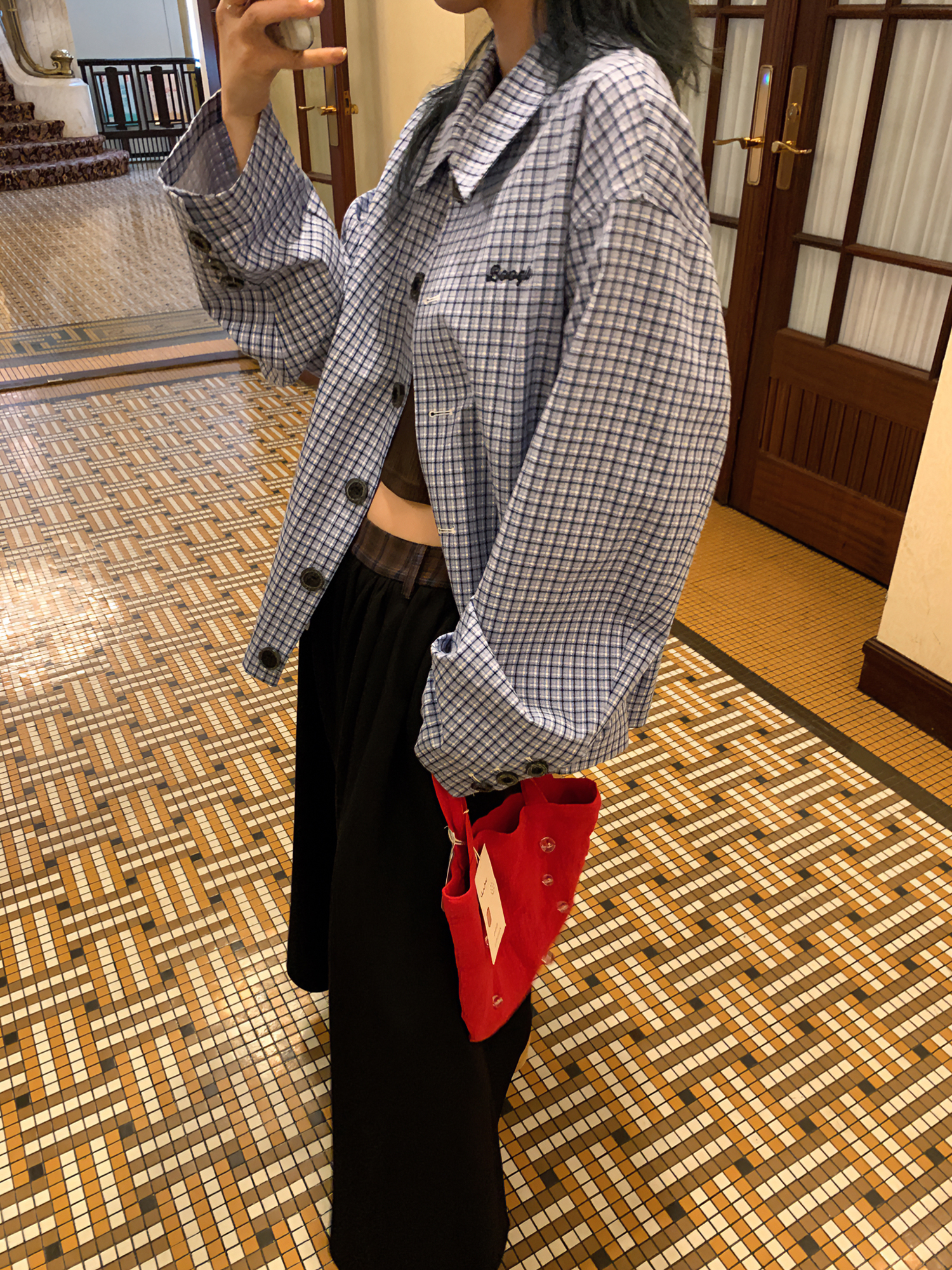 LelyMooch Blue Check Shirt Jacket LEM072