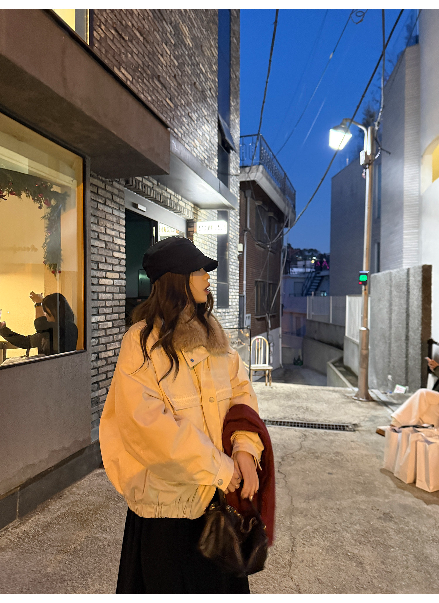 LelyMooch 取り外し襟付き 中綿ショートアウター  LEM305