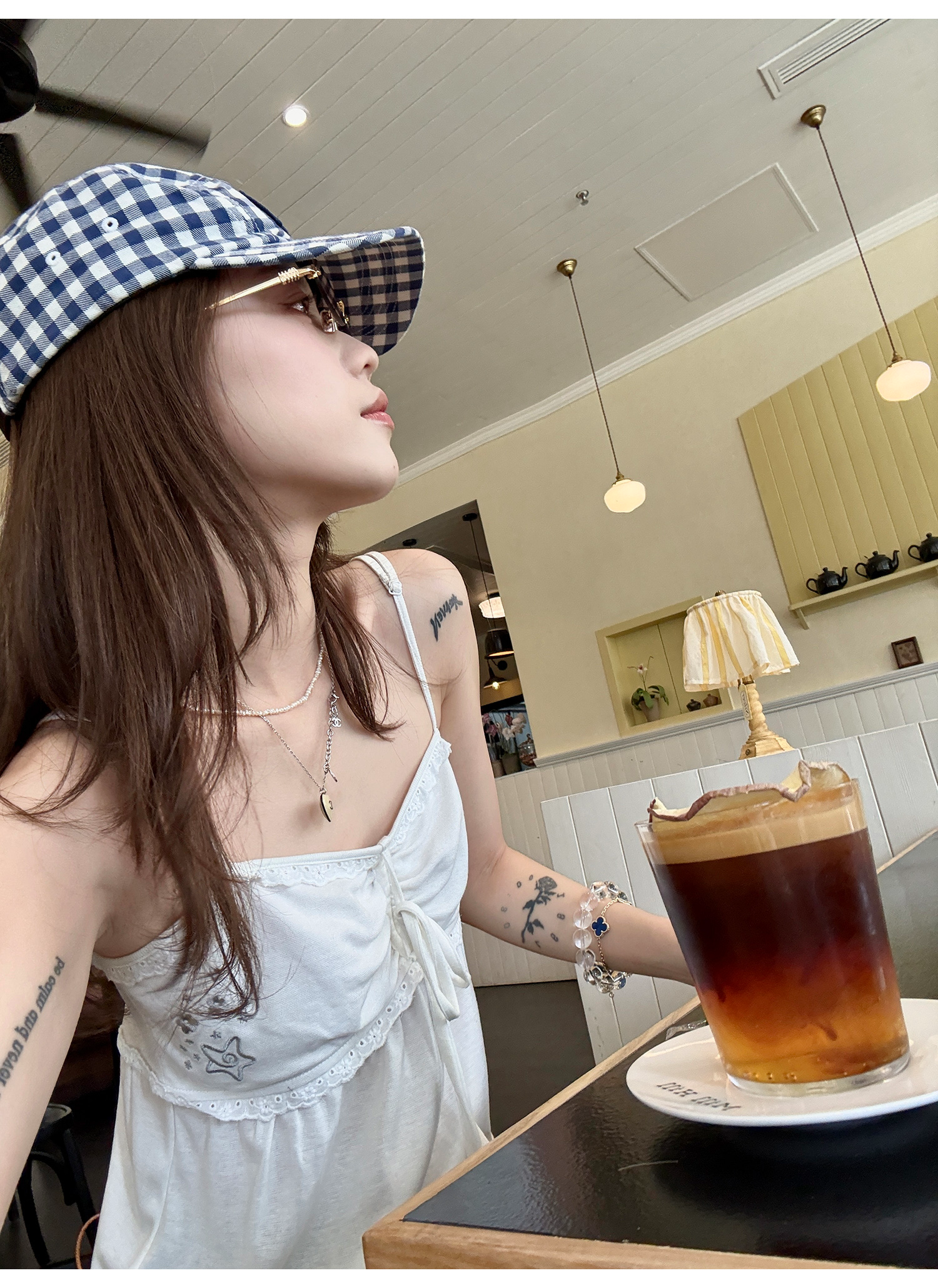 LelyMooch 刺繍入りテンセルキャミ  LEM206