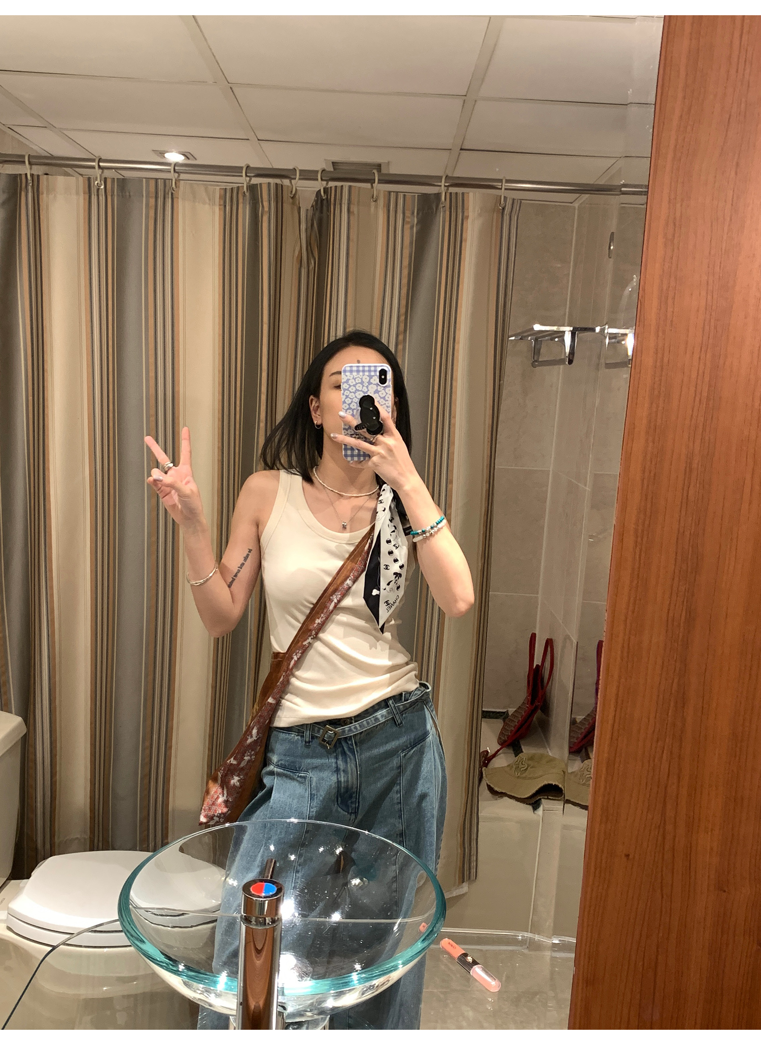 LelyMooch Back Lace Knit Tank Top LEM073