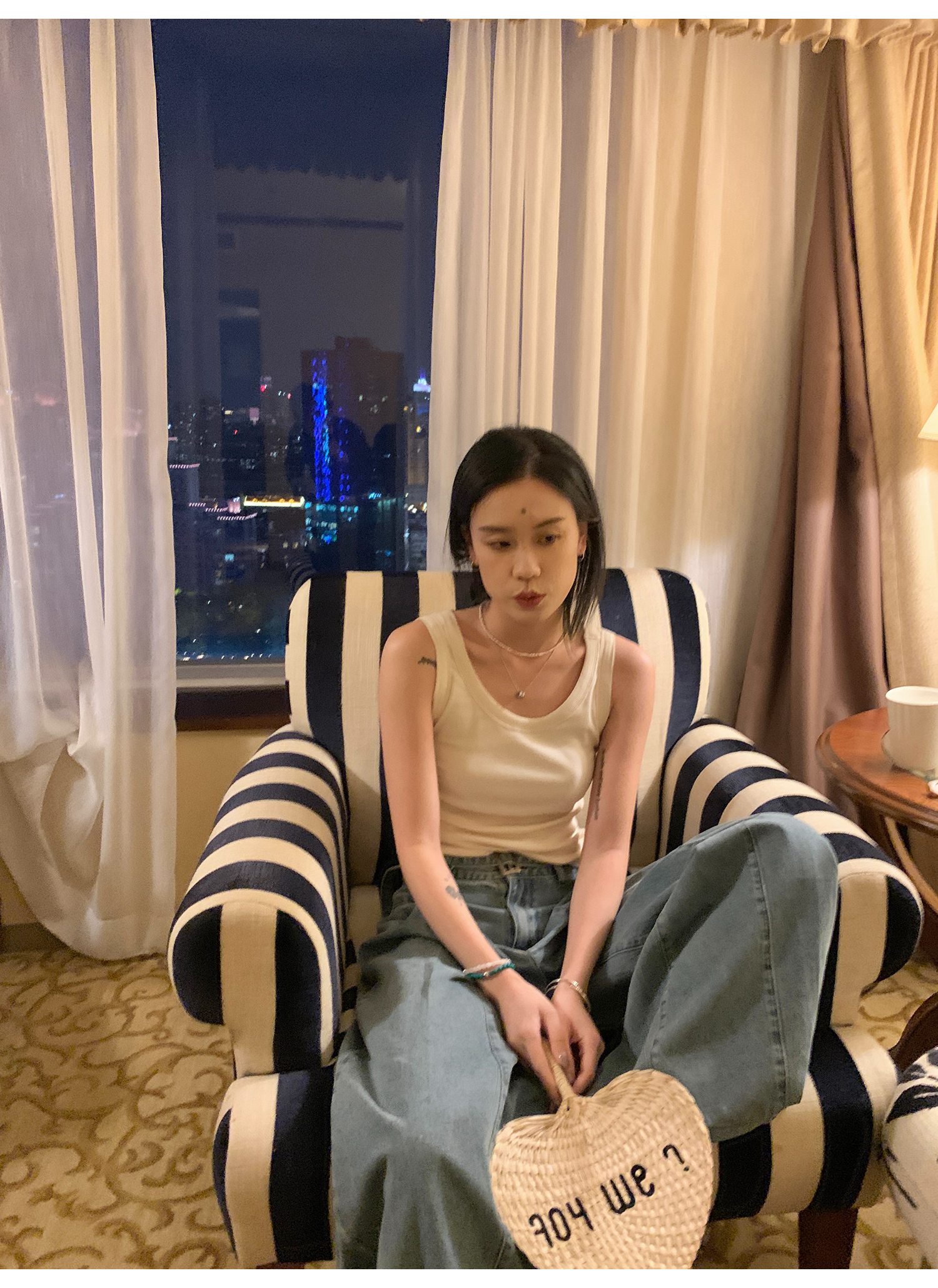 LelyMooch Back Lace Knit Tank Top LEM073