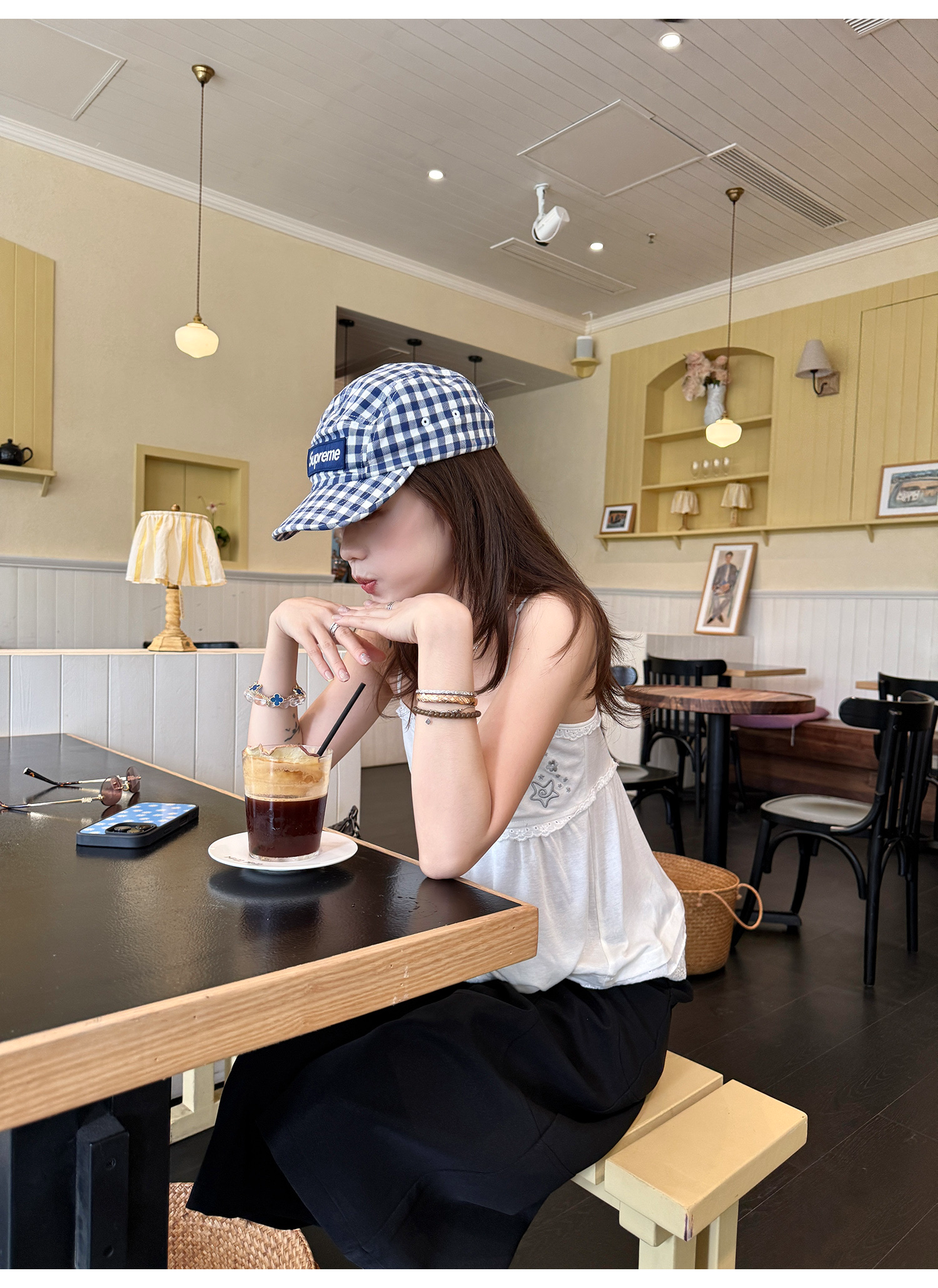 LelyMooch 刺繍入りテンセルキャミ  LEM206