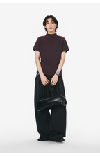 モックネックフレンチスリーブTシャツ  LOM073