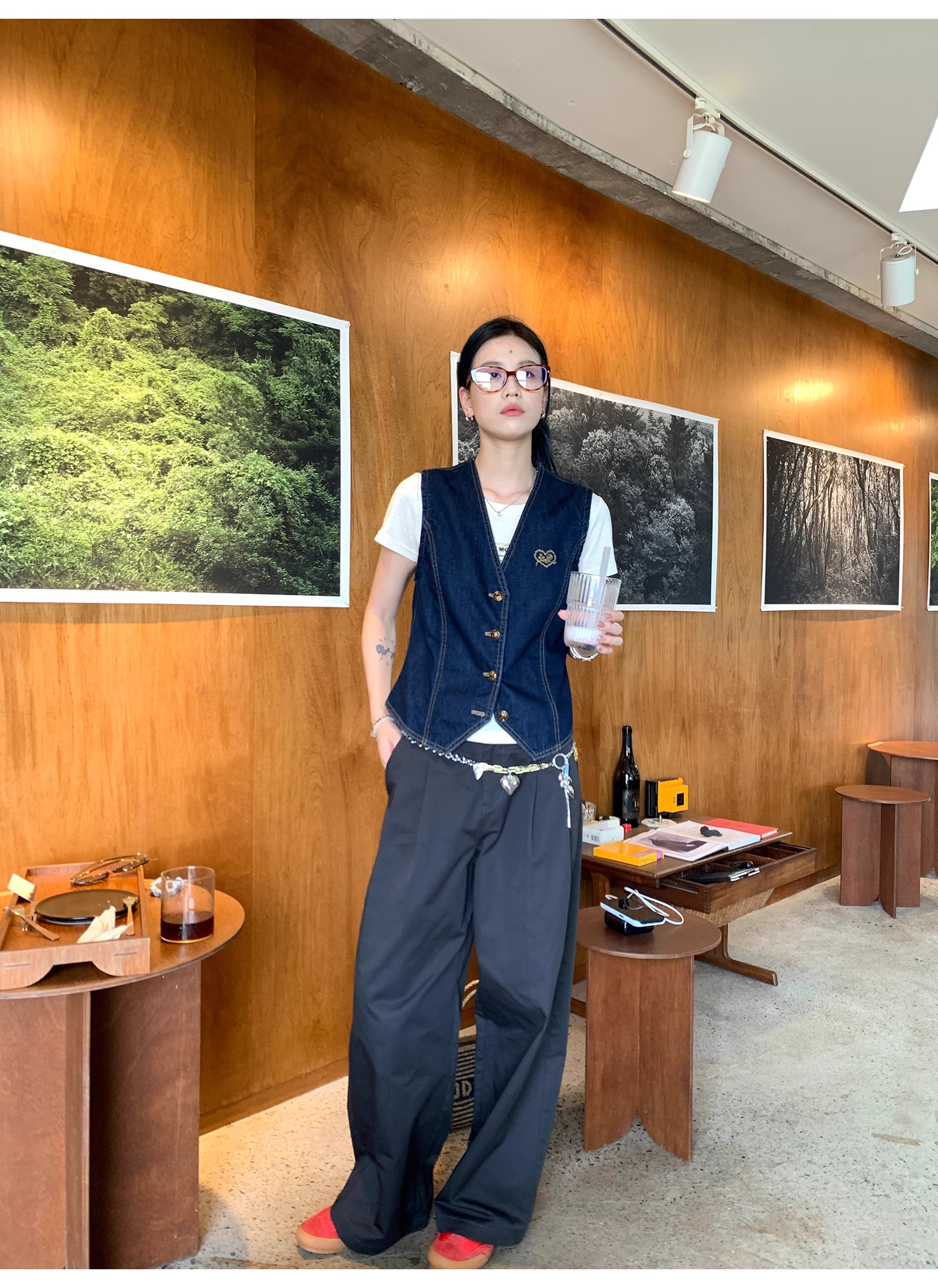 LelyMooch  ウォッシュコットン ワイドパンツ  LEM068