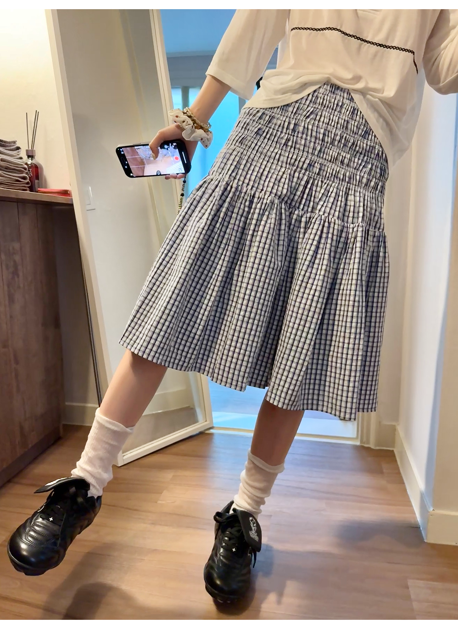 LelyMooch 2WAYギンガム スカート／チューブトップ  LEM176