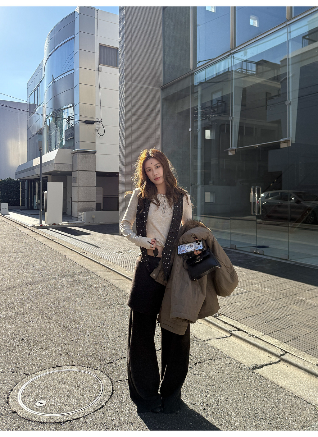 LelyMooch レイヤード風 ワイドパンツ  LEM283